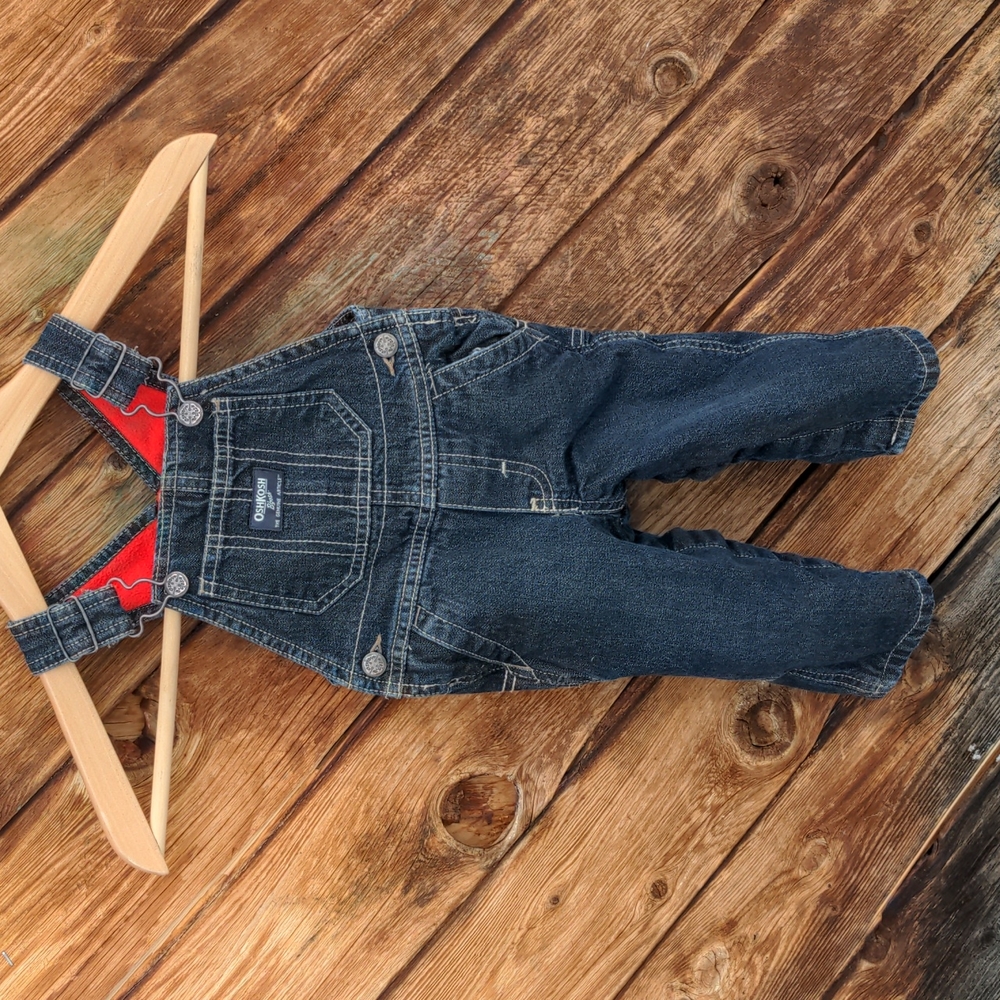 Oshkosh fleece-lined Denim overalls 9m